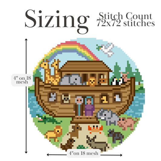 Noah's Ark Ornament Needlepoint Chart