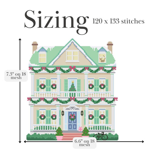Mistletoe Manor Needlepoint Village Chart
