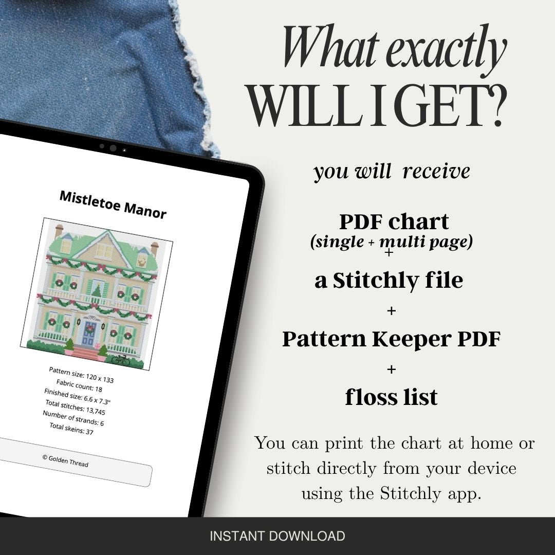 Mistletoe Manor Needlepoint Village Chart