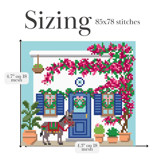 Greek House Needlepoint Village Chart