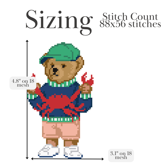 Polo Bear with Crab Needlepoint Chart