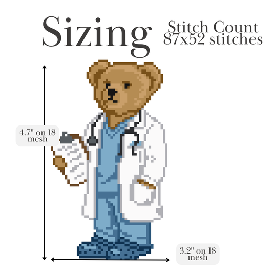 Doctor Bear Needlepoint Chart