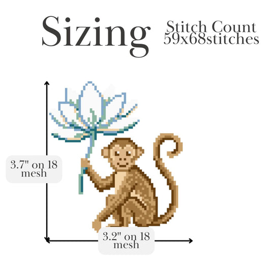Monkey Portrait Needlepoint Pattern