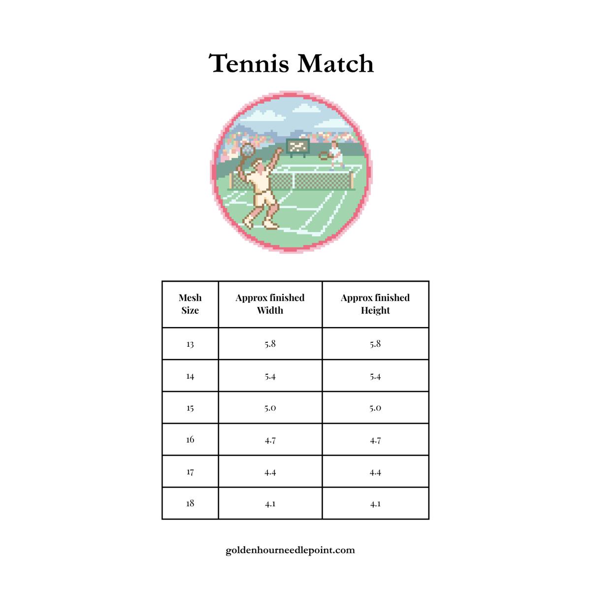 Tennis Match Chart