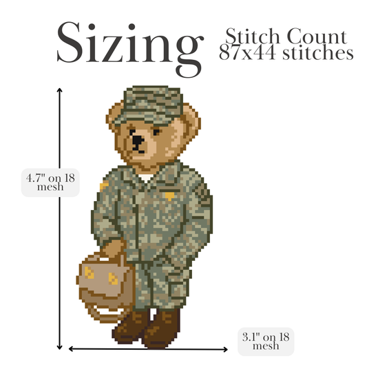 Army Bear Needlepoint Chart
