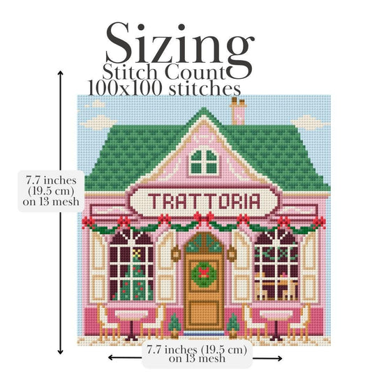 Trattoria needlepoint village pattern