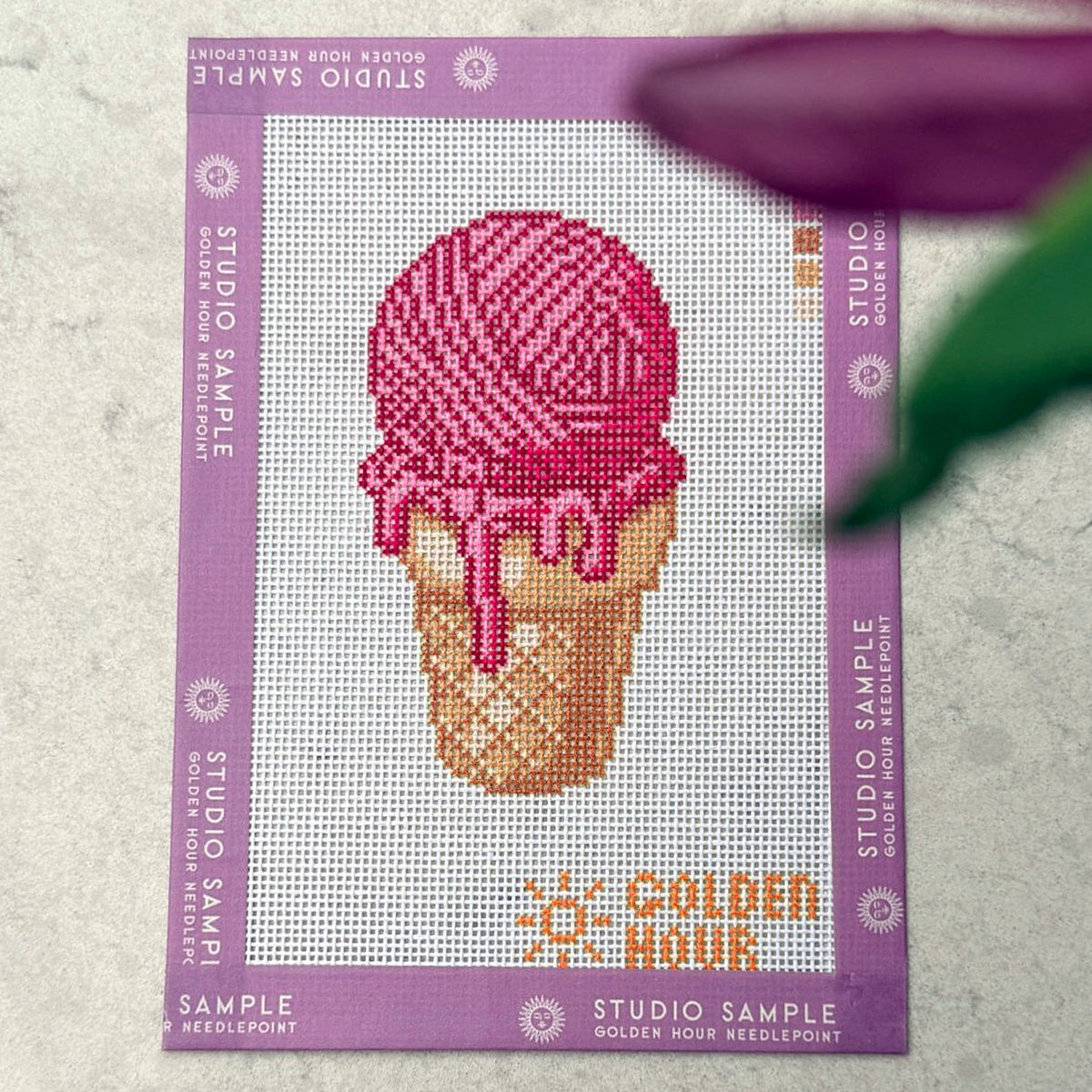 Ice Cream Yarn Ball Canvas SAMPLE