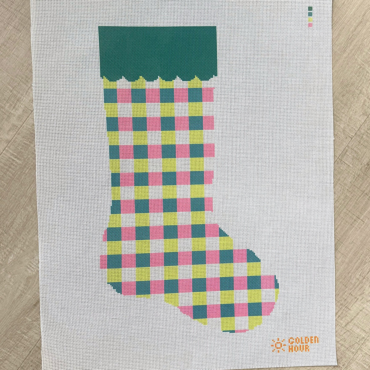 Gingham Stocking Canvas
