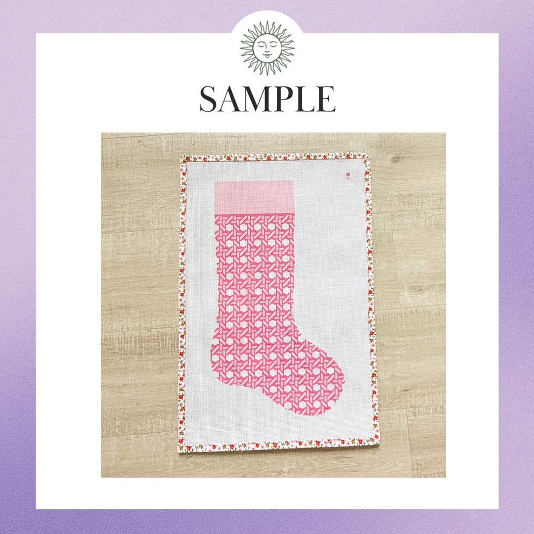 Pink Rattan Stocking SAMPLE