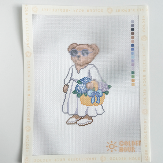 Flower Market Bear Canvas
