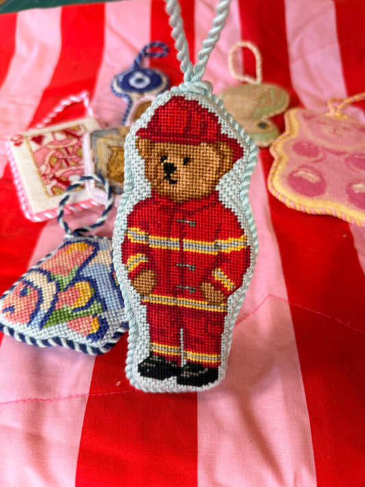 Fireman Bear Needlepoint Chart
