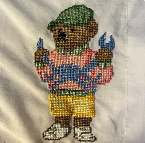 Polo Bear with Crab Needlepoint Chart