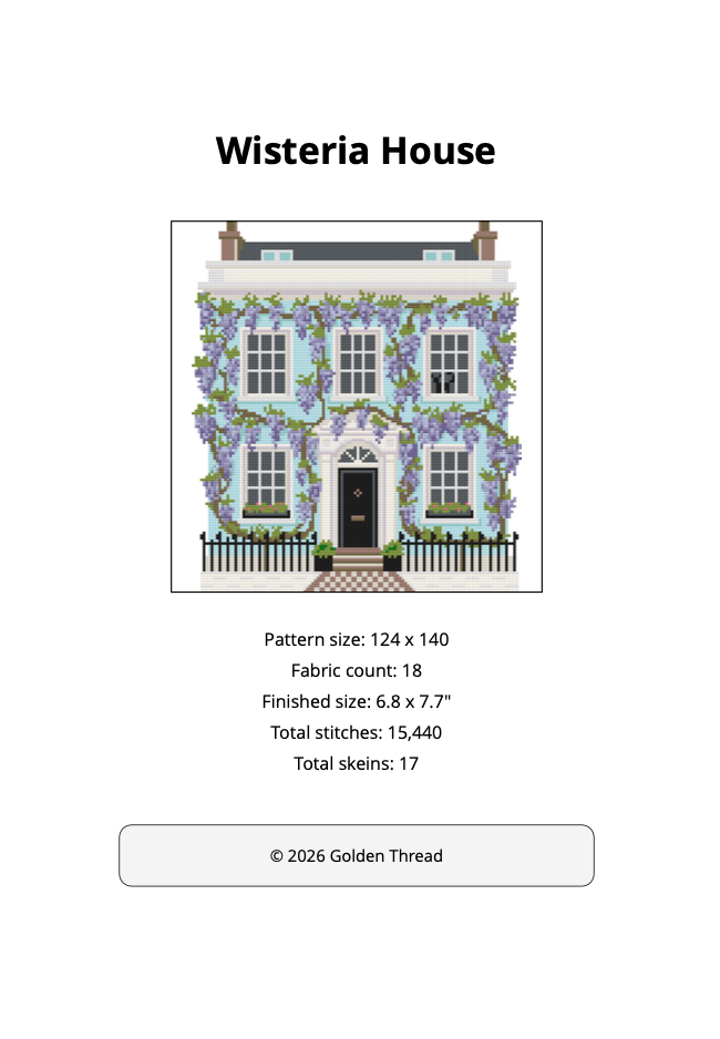Wisteria House Needlepoint Chart
