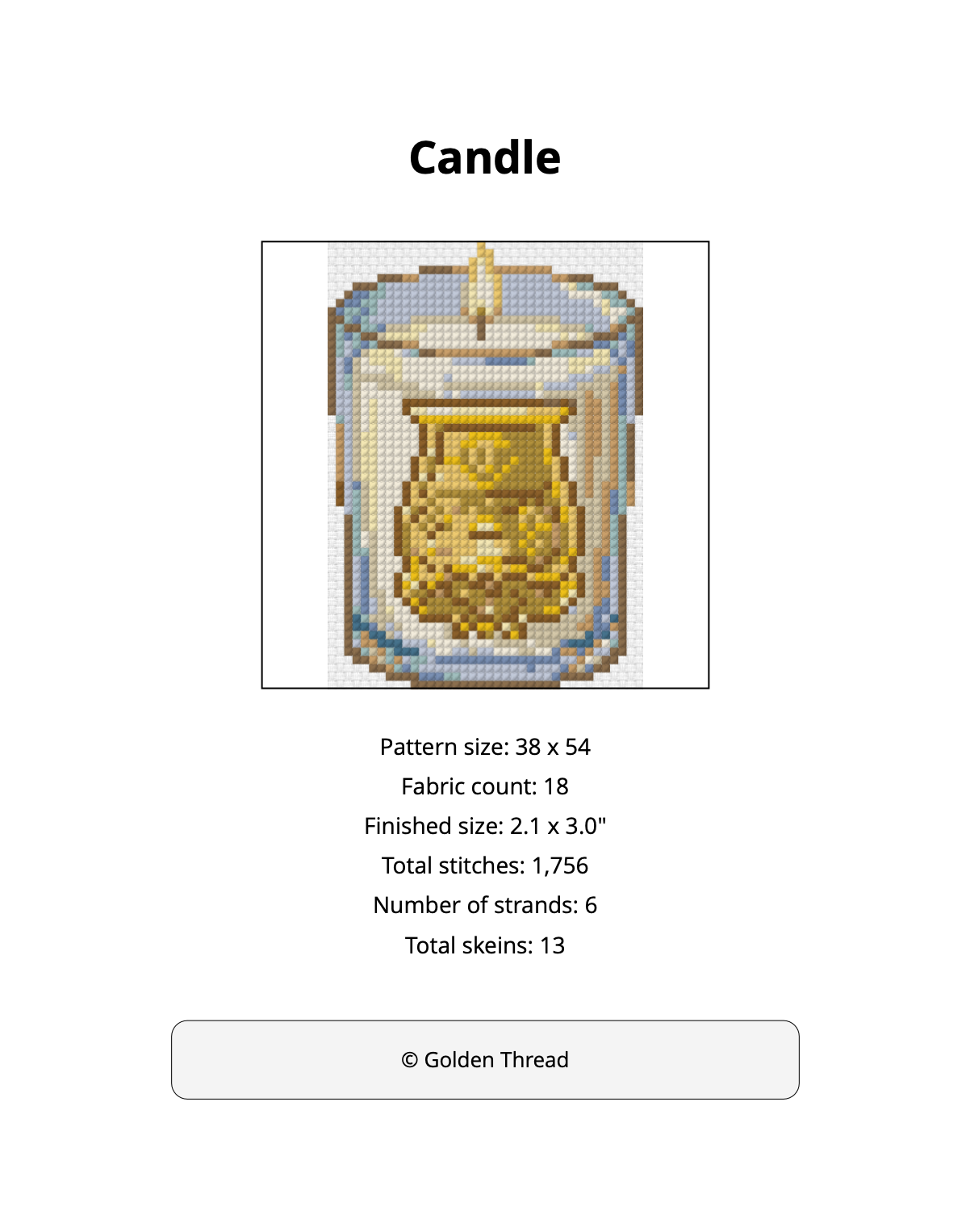 Candle Needlepoint Chart