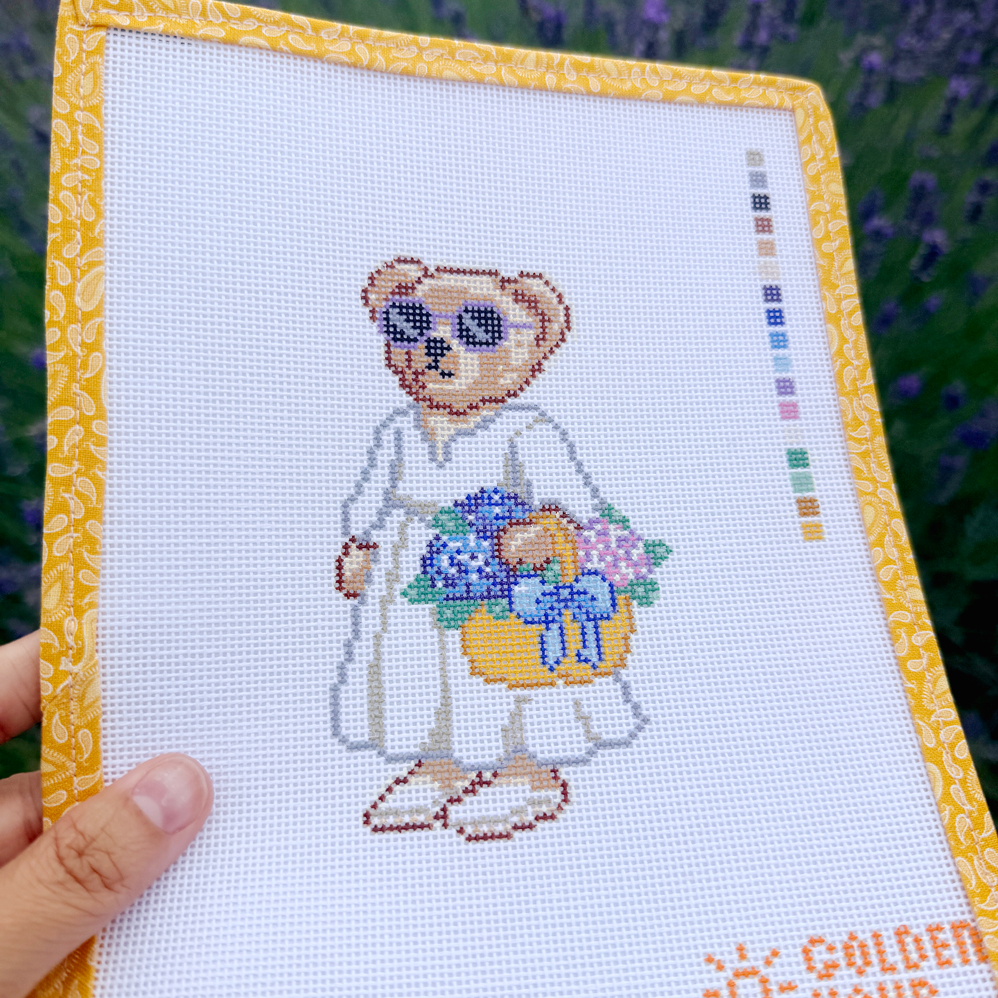 Flower Market Bear Canvas