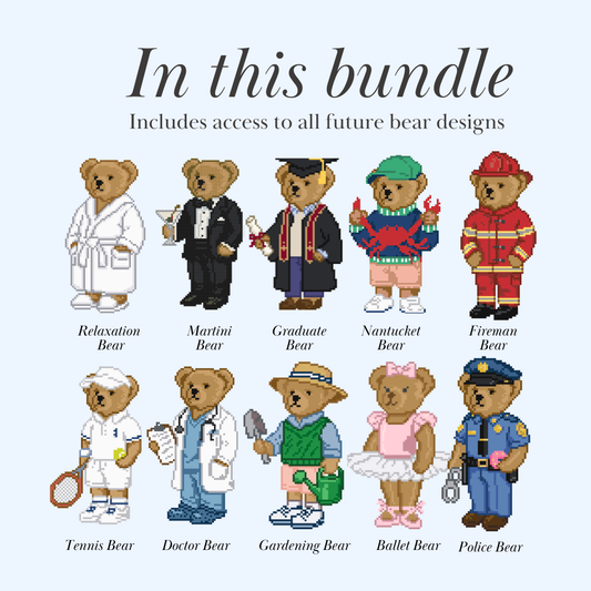 Polo Bear Needlepoint Bundle – 9 Designs