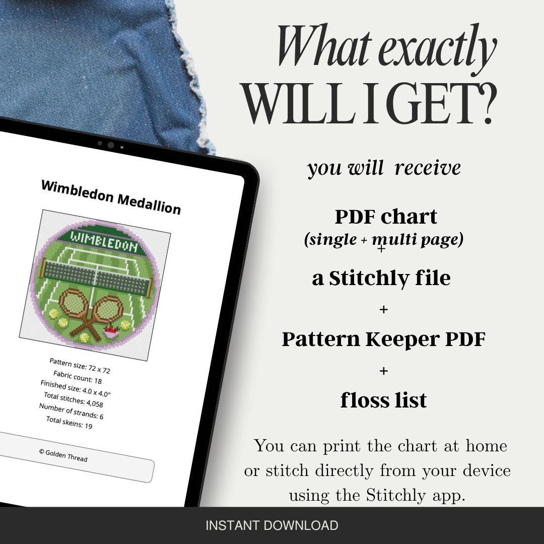 Wimbledon Medallion Needlepoint Pattern