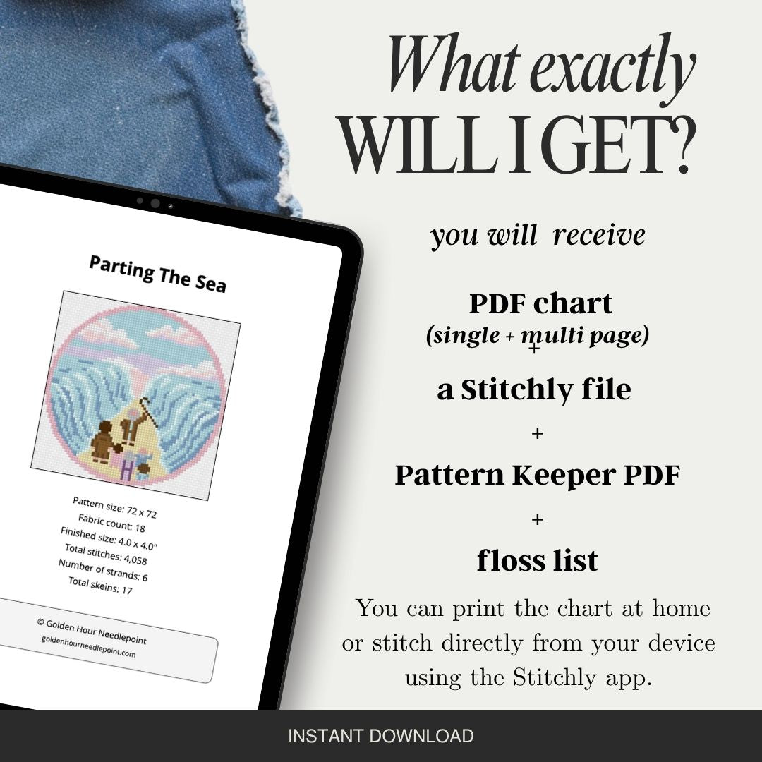 Parting the Seas Needlepoint Chart