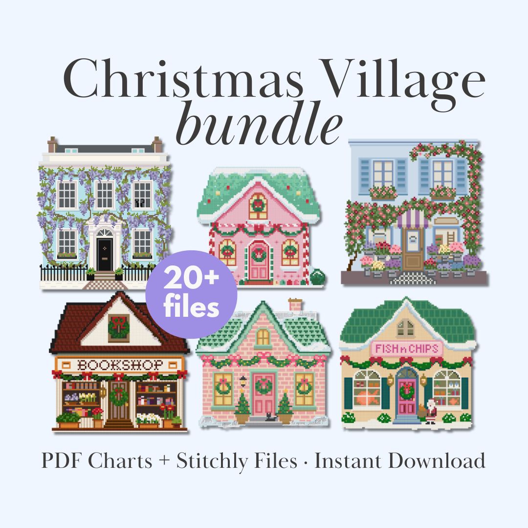 Christmas Village Needlepoint Bundle – 24 House Designs - Knotting Hill