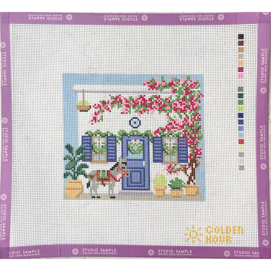 Greek House Needlepoint Village SAMPLE