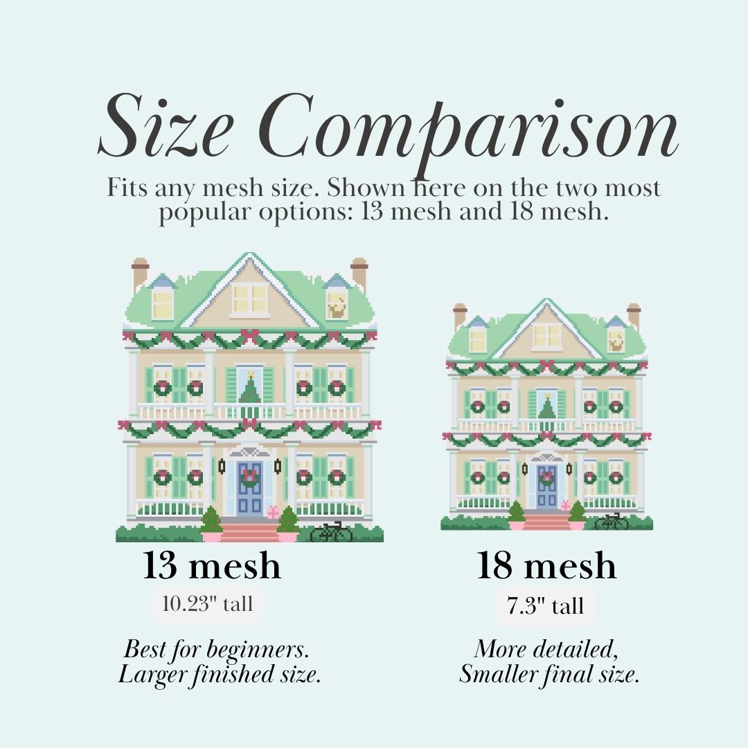 Mistletoe Manor Needlepoint Village Chart