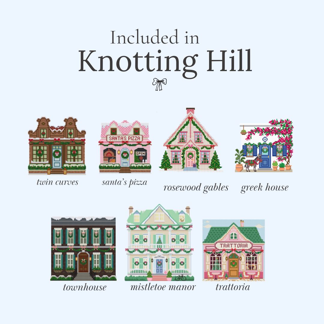 Christmas Village Needlepoint Bundle – 24 House Designs - Knotting Hill