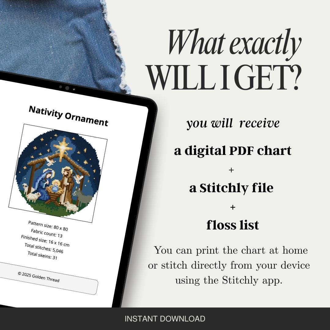 Nativity Ornament Needlepoint Chart
