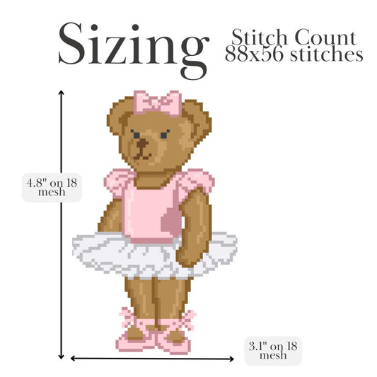Ballet Bear Needlepoint Chart