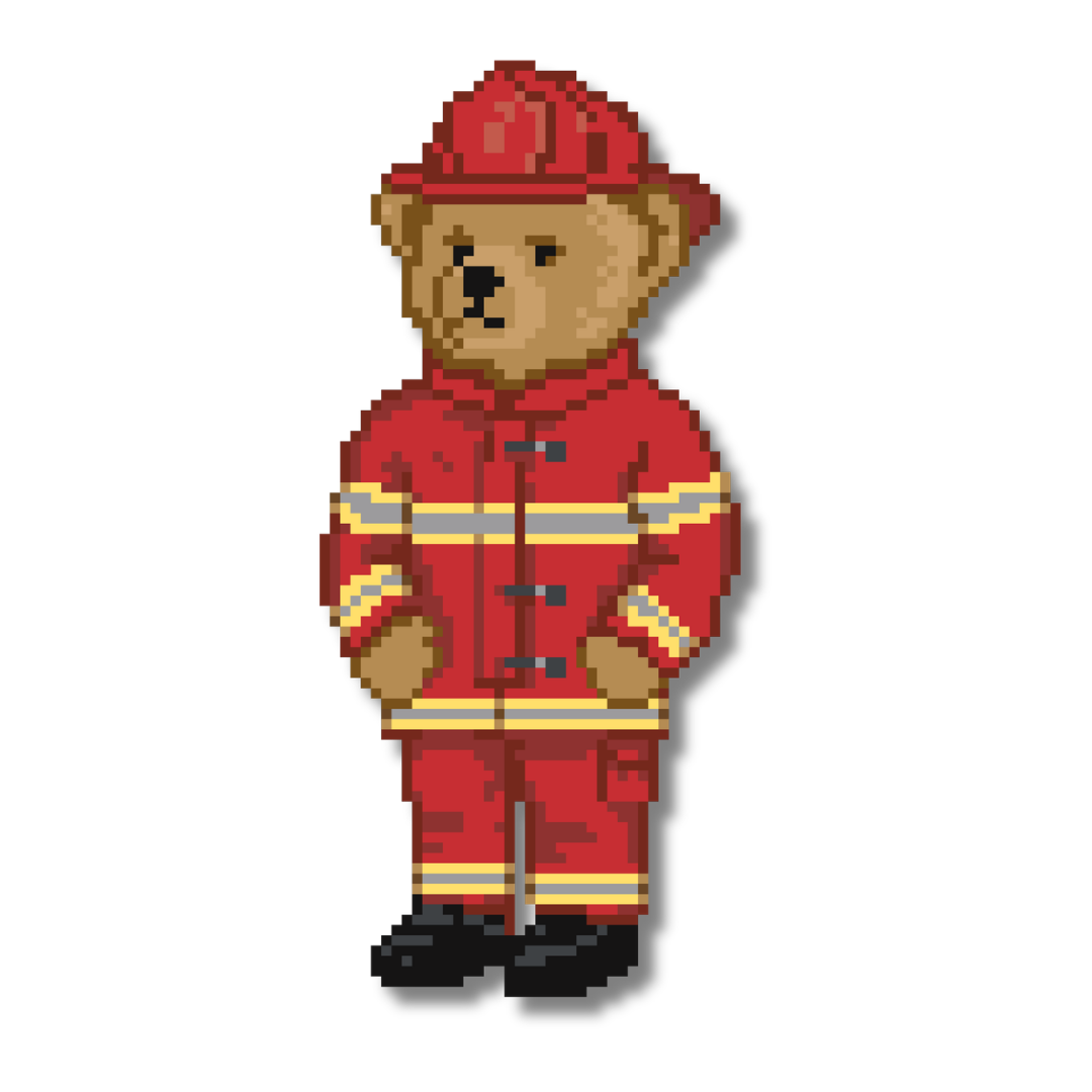 Fireman Bear Needlepoint Chart
