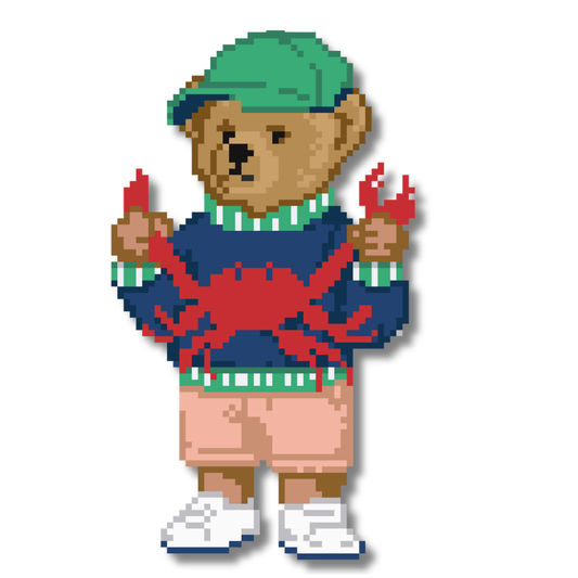 Polo Bear with Crab Needlepoint Chart