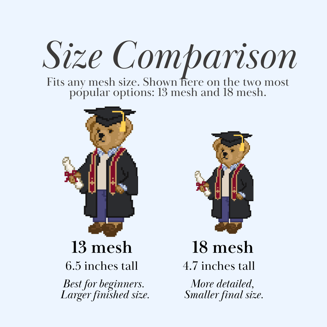 Graduate Bear Needlepoint Chart