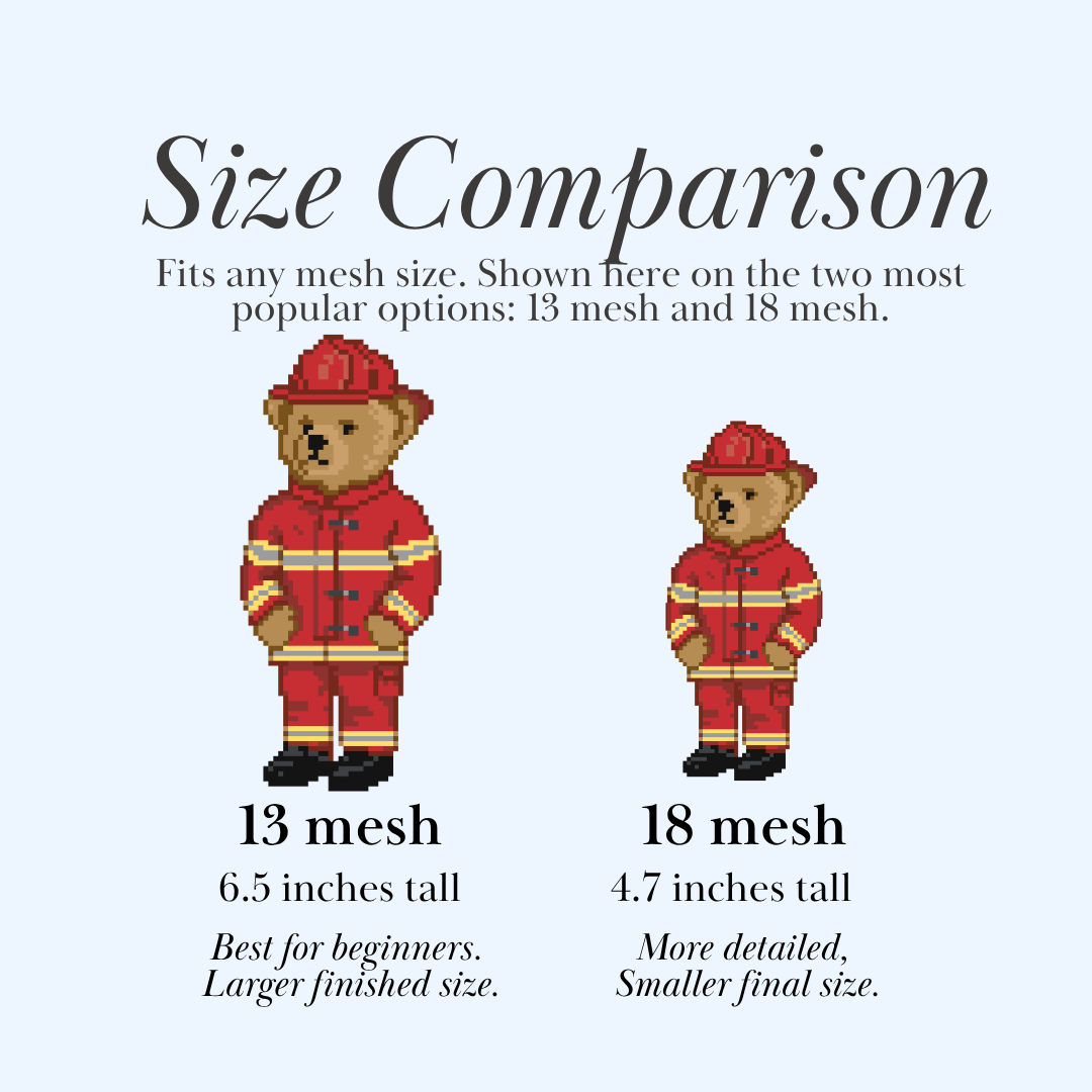 Fireman Bear Needlepoint Chart