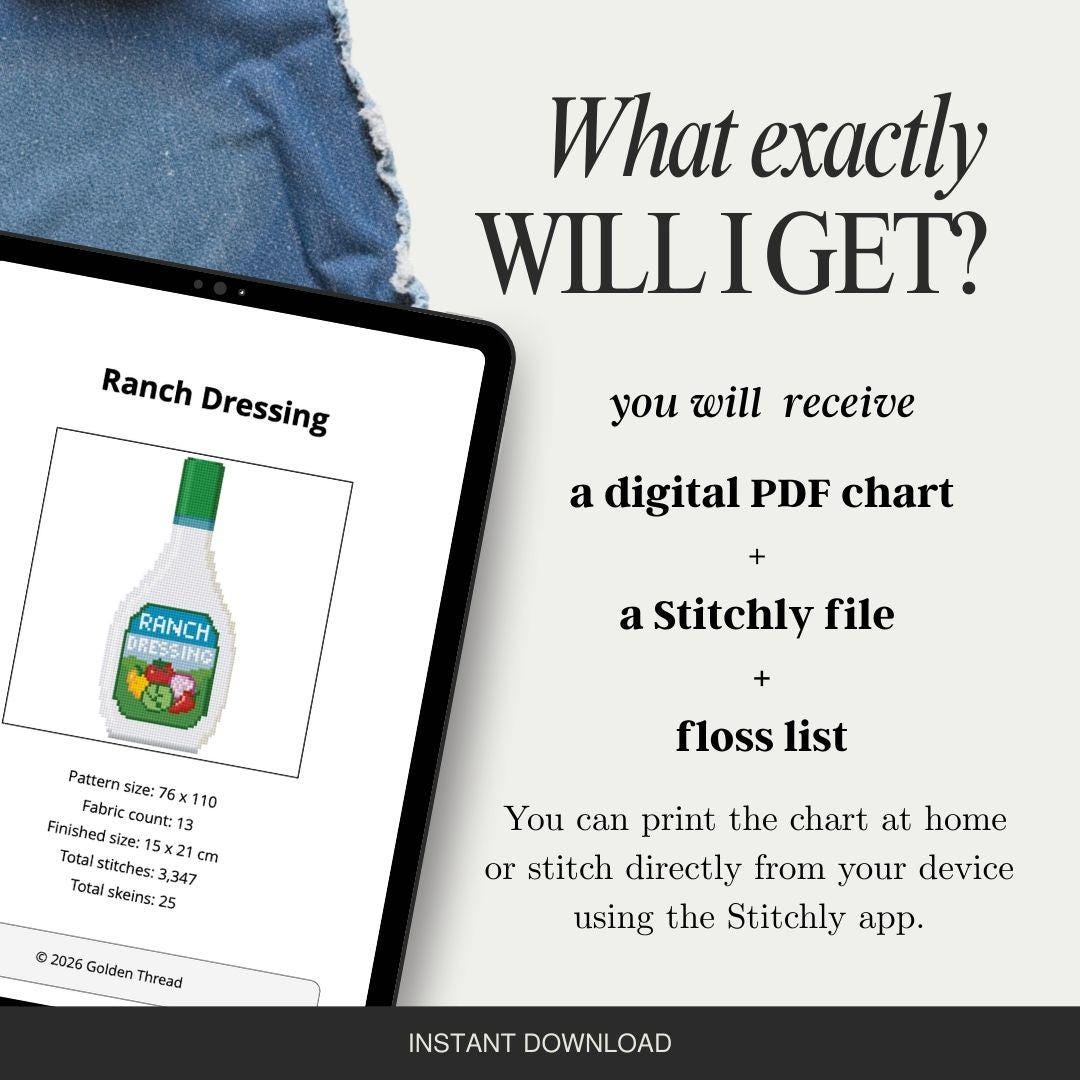 Ranch Dressing Needlepoint Chart