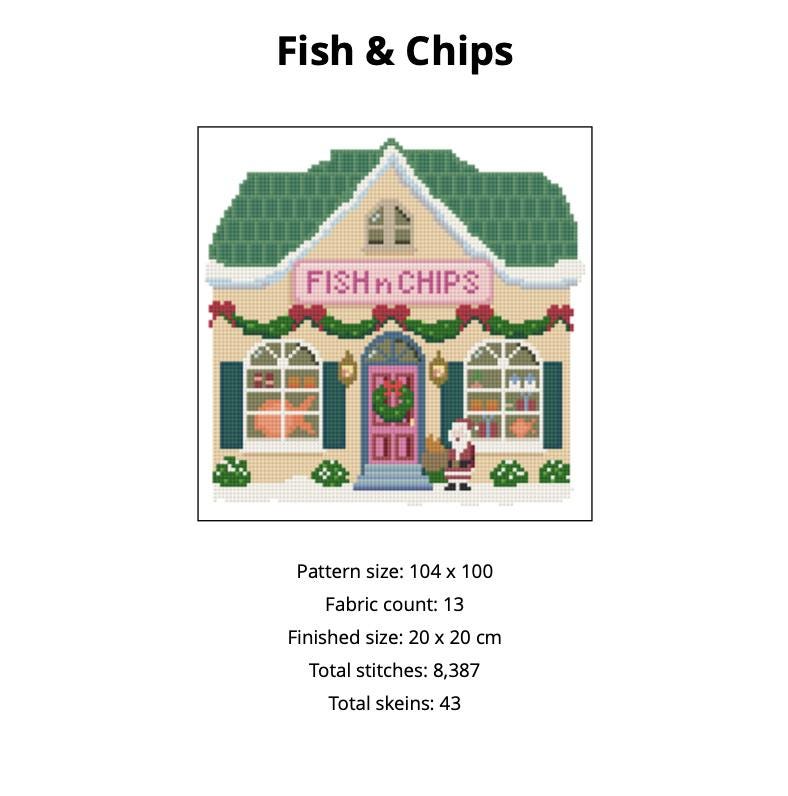 Fish & Chips Needlepoint Pattern