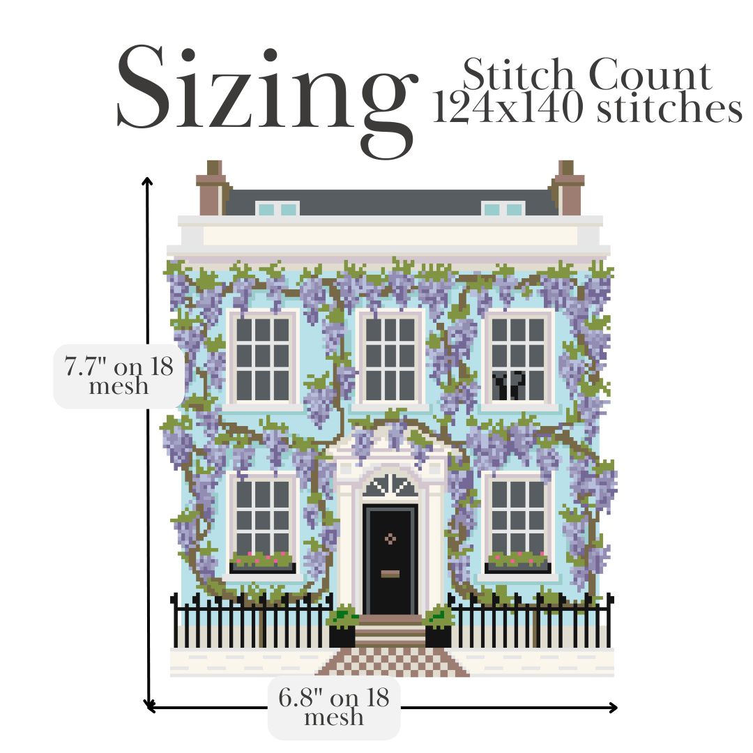 Wisteria House Needlepoint Chart