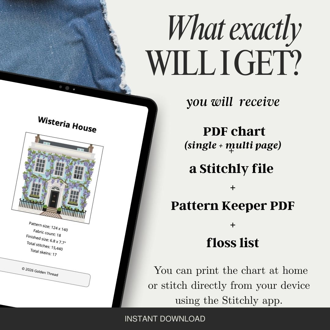 Wisteria House Needlepoint Chart