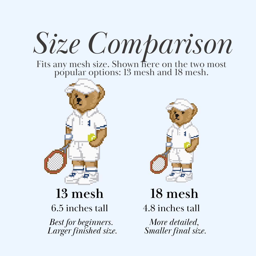 Tennis Bear Needlepoint Chart