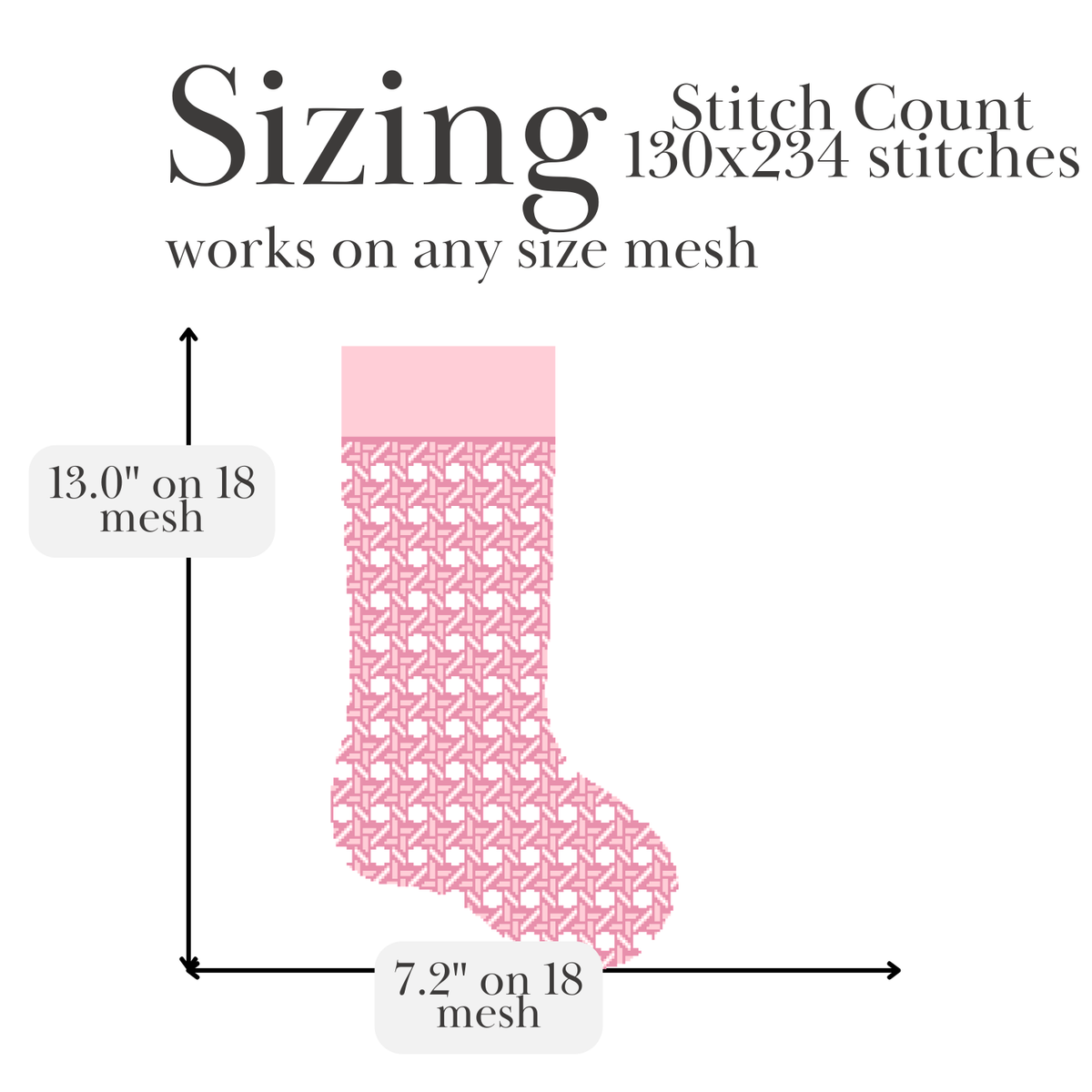 Pink Rattan Stocking Chart