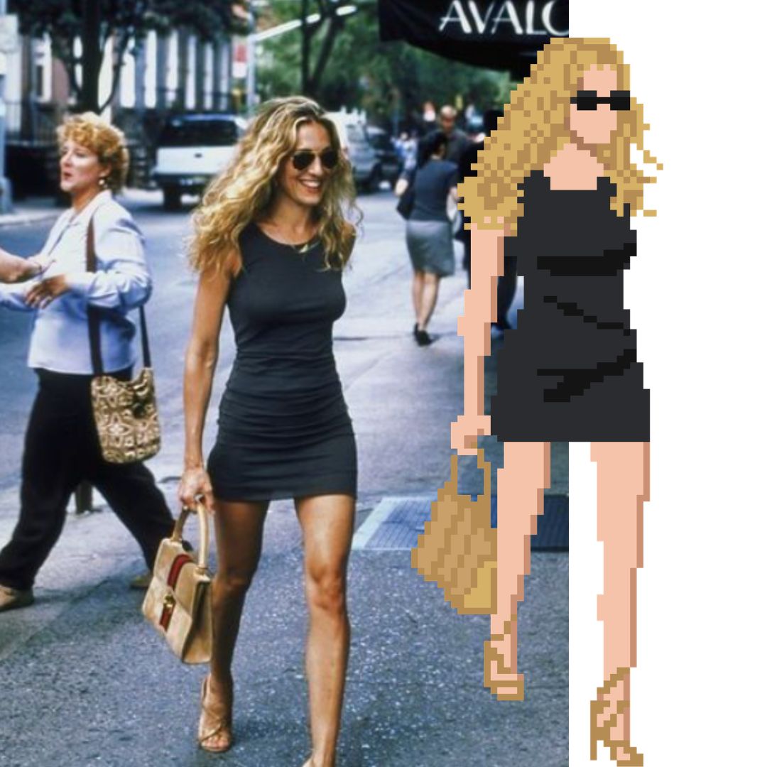 Carrie Black Dress Needlepoint Chart