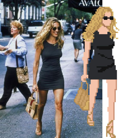 Carrie Black Dress Needlepoint Chart