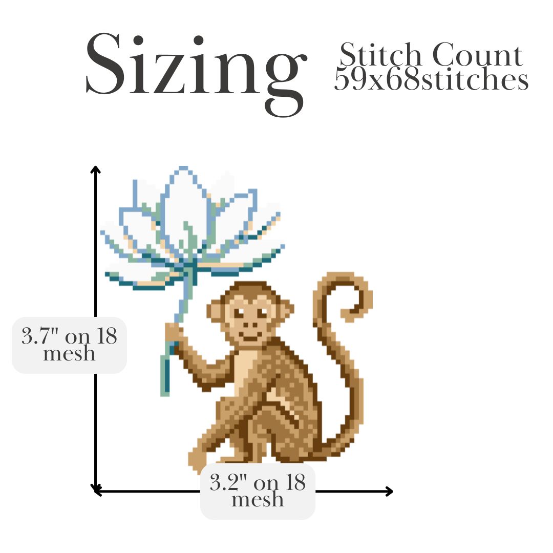 Monkey Portrait Needlepoint Pattern