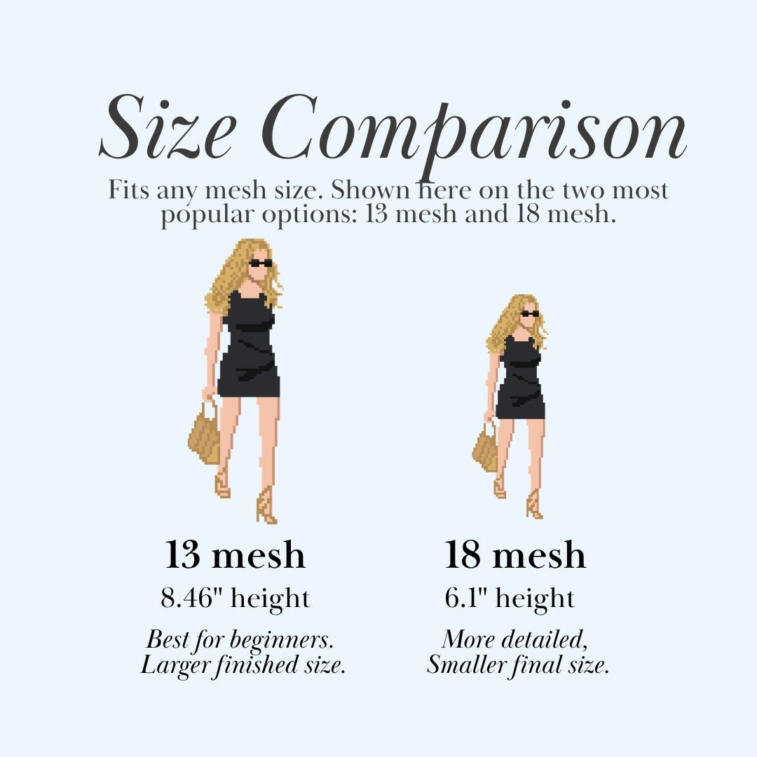 Carrie Black Dress Needlepoint Chart