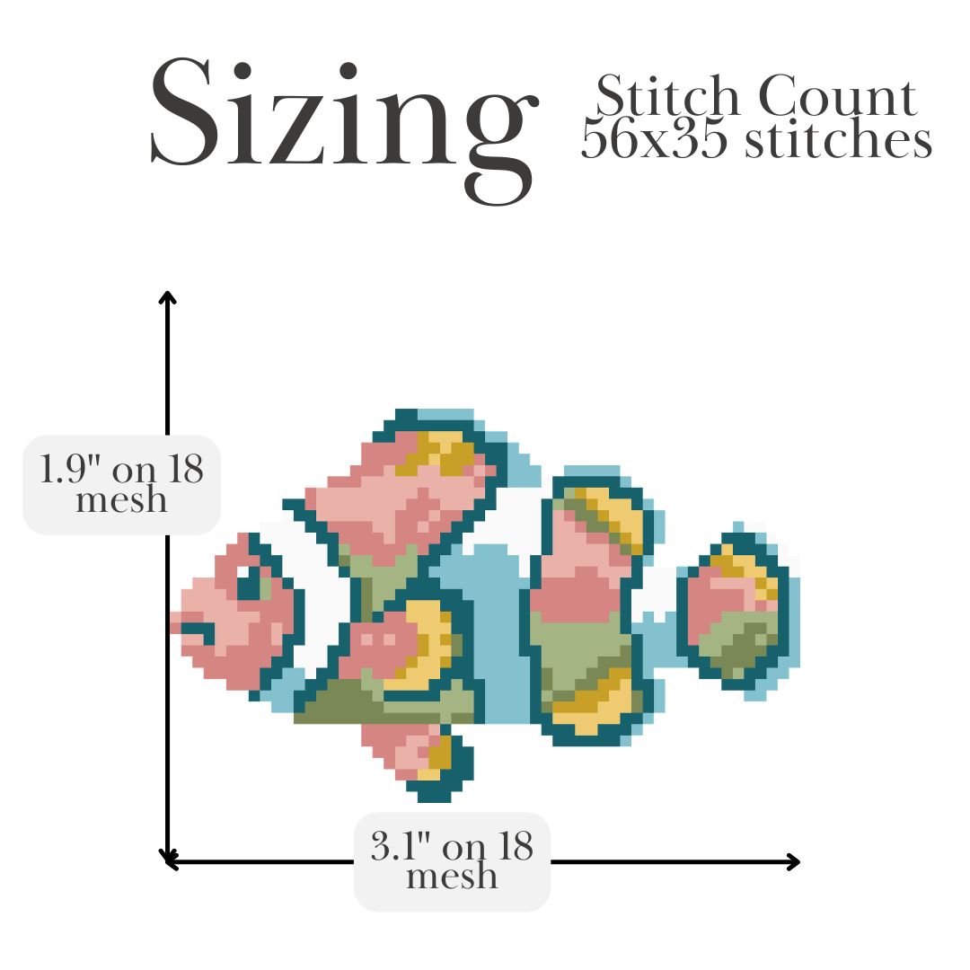 Clownfish Needlepoint Chart