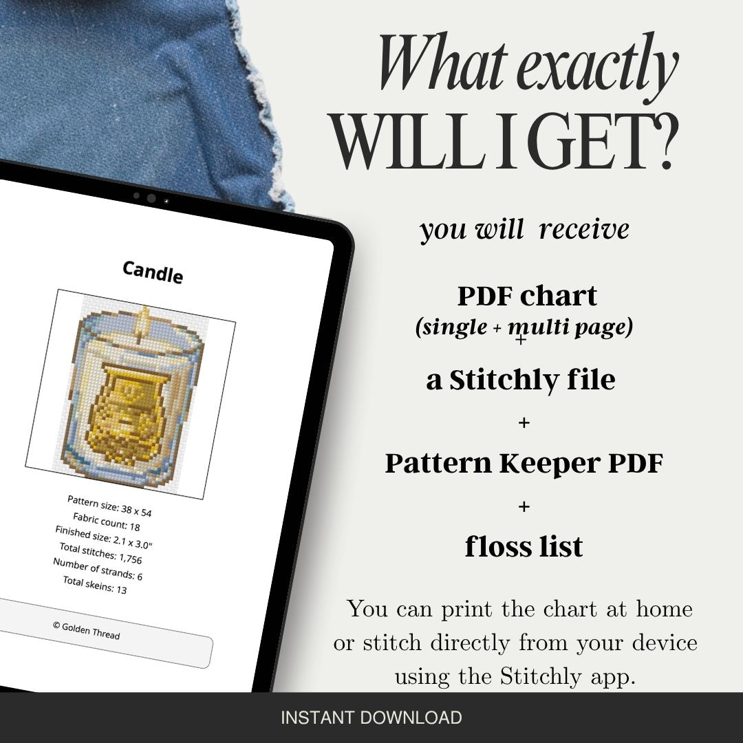 Candle Needlepoint Chart