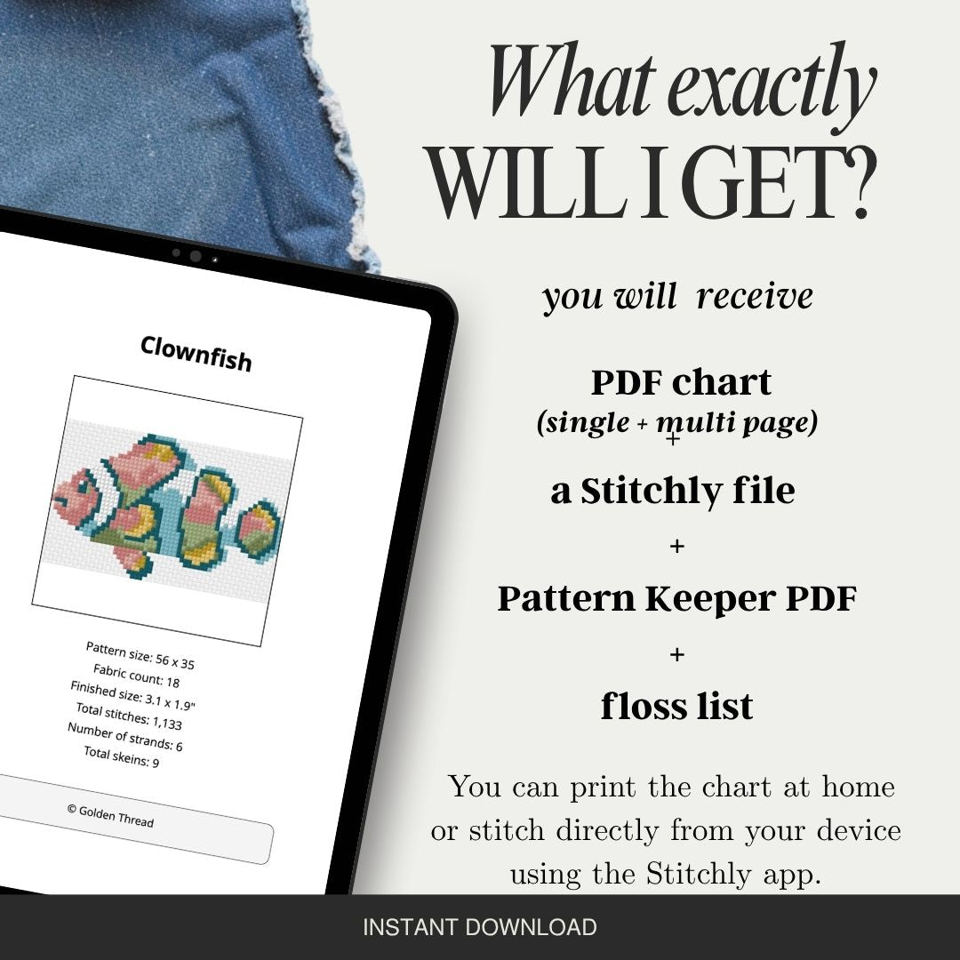Clownfish Needlepoint Chart