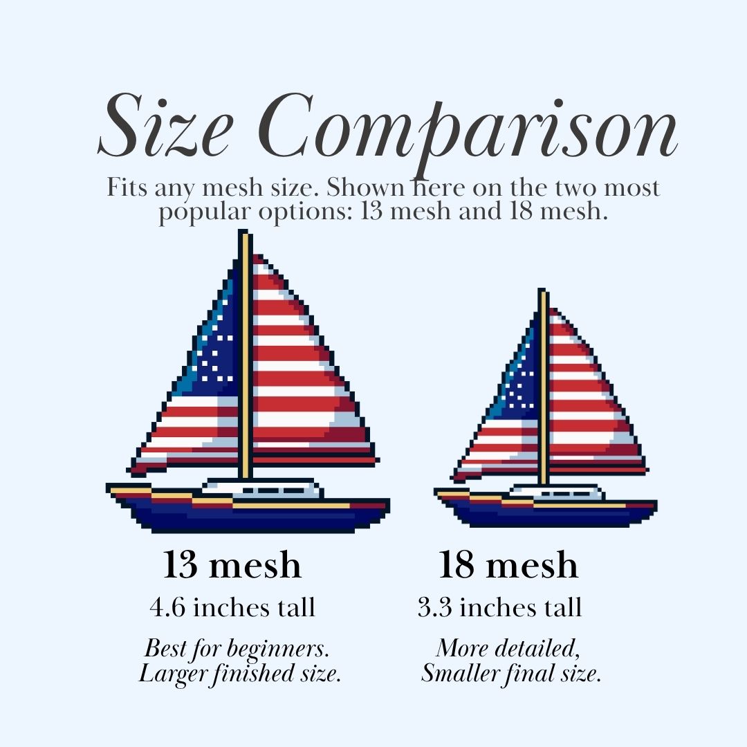 USA Sailboat Needlepoint Chart