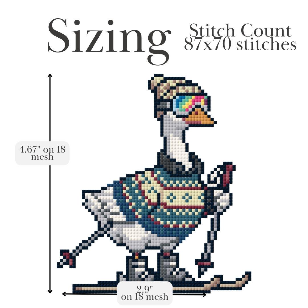 Silly Goose Ski Needlepoint Pattern