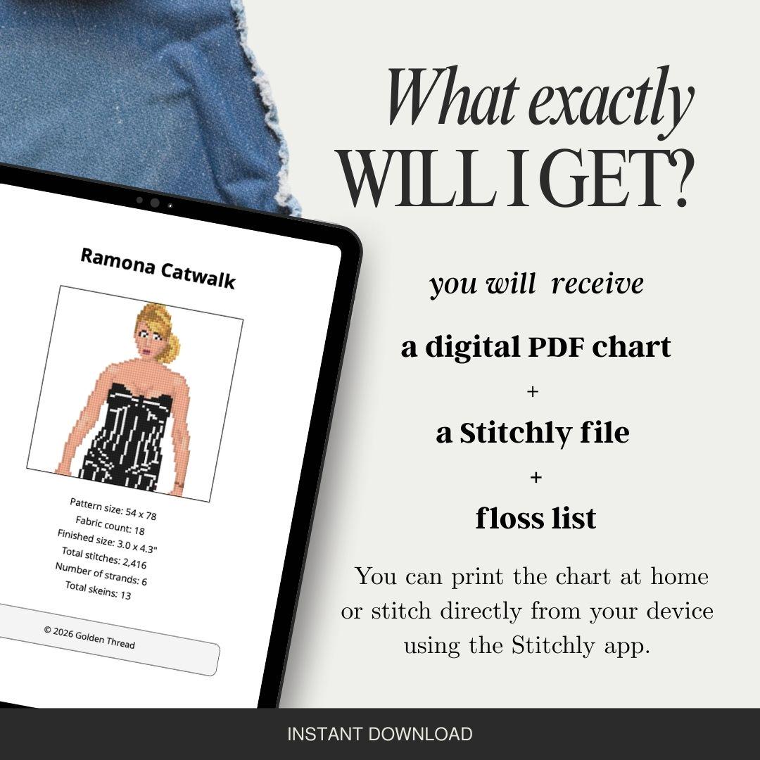 Ramona Catwalk Needlepoint Chart