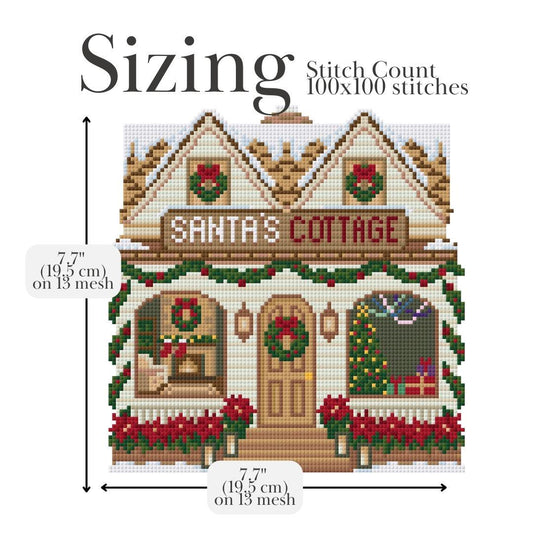 Santa’s Cottage Needlepoint Chart