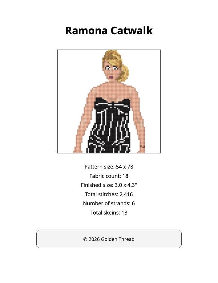 Ramona Catwalk Needlepoint Chart
